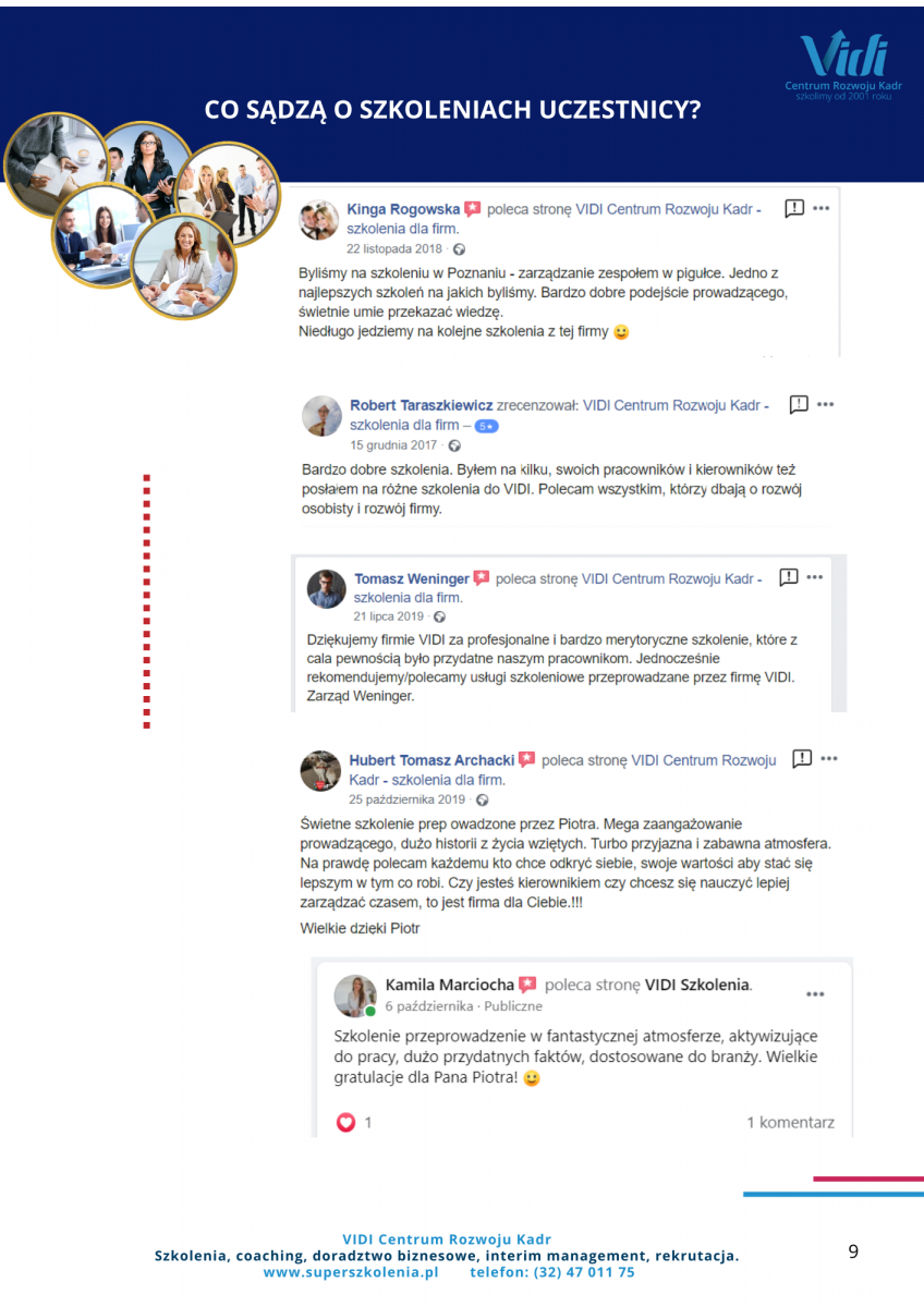 Co myślą o szkoleniach VIDI uczestnicy?